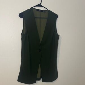 Vero Moda Dark Green Sleeveless Button Down Shirt